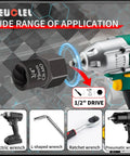 Heavy Duty 5-Piece Bolt Extractor Set 1/2 Drive Easy Out Nut And Bolt Remover For Stripped Lug Nuts with electric wrench