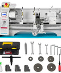 Precision Mini Metal Lathe Machine With 550 Watt Brush Motor, 2500 RPM Benchtop Woodworking Milling Tool with included accessories.