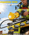 12800 PSI Cordless Grease Gun Workhorse With 39.4 Inch Hose One Hand Operation LED Light Three Couplers in use