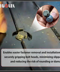 Heavy Duty One Half Drive Ep24 E Torx Plus Socket Six Point Female External construction gripping ragged bolt for easy removal.