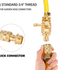 Brass Garden Hose Quick Connect Set Three Quarter Inch Male And Female Connectors for hoses, faucets, and pressure washers.