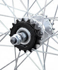 16T Single Speed Bicycle Freewheel Half By Eighth Inch Threaded Type Black Replacement Part installed on rear hub