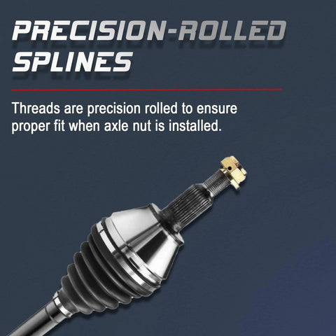 Close-up of Front CV Axle And Wheel Bearing Hub Assembly For Ram 1500 4X4 2012-2020 with precision-rolled splines.