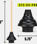 Heavy Duty Toilet Plunger Featuring Double Thrust Rubber Cup And Sturdy Wooden Handle Commercial Grade Drain Unclogger, 22" long.