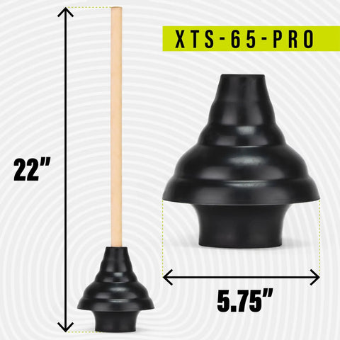 Heavy Duty Toilet Plunger Featuring Double Thrust Rubber Cup And Sturdy Wooden Handle Commercial Grade Drain Unclogger, 22" long.