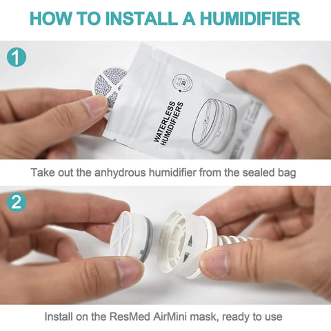 Disposable Waterless Humidifier Plus Kit For AirMini With N20 Connector 12 Pack installation steps for ease of use