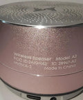 Rose gold Tiny But Mighty Grab And Go Metal Bluetooth Speaker With Lights And Lanyard 5W Mini Wireless 5.0, close-up view.
