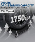 Heavy Duty Wheel Dolly Set of 4 for Garages and Shops Black 7000 Lb Capacity Each Reinforced Steel Base Smooth Glide for Easy Vehicle Moving Durable Stable Car Dollies for DIY Mechanics and Pro Garages, 1750 lb each