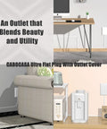 Ultra Slim Flat Plug Extension Cord Power Strip 3 Feet 3 Outlet White mounted by furniture with stylish decor.