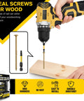 Yellow 14 By 4 Inch Structural Wood Screws Self Tapping Built Tough Deck Screws with drill in wood, pack of 50