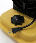 Close-up of High Output 80000 Btu Forced Air Kerosene And Diesel Portable Heater power cord and fuel tank cap.