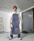 Heavy Duty Cowhide Welding Apron Fireproof Work Apron For Soldering Protection And Welding Safety In Industrial And Workshop Use Dark Blue