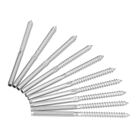 Dual Direction Swage Lag Screws For One Eighth Inch Stainless Steel Cable Railing With Left And Right Hand Threads