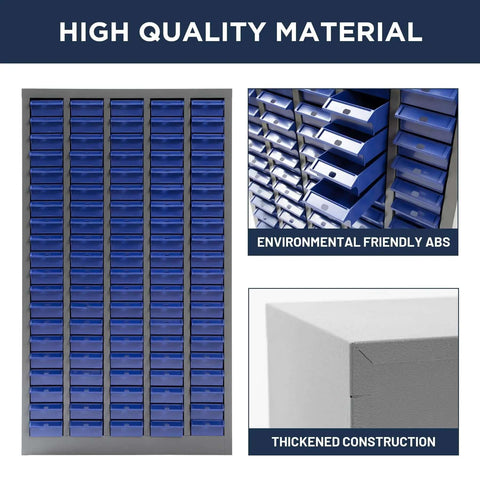 100 Drawer Tool Storage Cabinet For Bolt And Nut Organization with Pro Grade Durable ABS Drawers, close-up view.