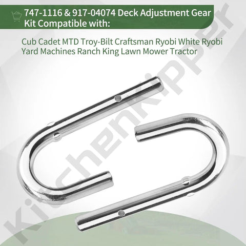 Left Hand Deck Hanger Bracket Assembly And Deck Adjustment Heavy Duty Gear Kit For Cub Cadet MTD Troy Bilt Craftsman Tractors Replacement Models 683-0254B-4021 683-0254B-0637 917-04074 747-1116