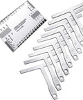 Guitar Luthier Tools Set With 9 understring radius gauges and 1 double sided string action height gauge ruler stainless steel kit