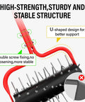 Heavy Duty Rolling Lawn Aerator With Upgraded 54 Pre Attached Spikes showing U-shaped handle and stabilized screw fixings.