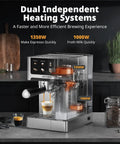 20 Bar Espresso Machine With Automatic Milk Frother For Cappuccino And Latte, Dual Boiler Coffee Maker, Stainless Steel
