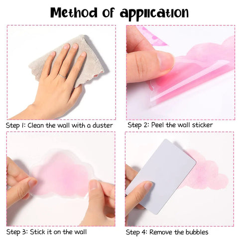 Steps to apply Unicorn Wall Decals Pack Of 4 Sheets 11 By 13 Point 4 Inch Peel And Stick Watercolor Stickers for girls bedroom