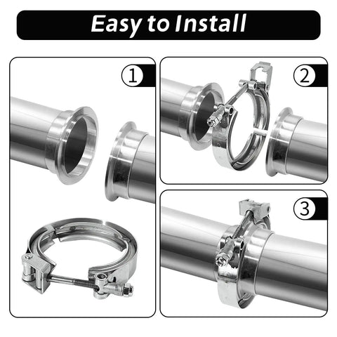 5 Inch Quick Release V Band Clamp Stainless Steel 304 Bolt Clamp For Exhaust Pipe Flanges installation guide
