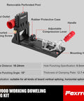 Heavy Duty Aluminum Pocket Hole Jig Kit with Storage Bag, 56 Pcs, 15 Degree Angle Holes, Dust Port, Slider Holder