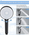 High Pressure Rainfall Shower Head With Handheld Combo Kit 12 Inch Extension Arm Height Adjustable Brass Holder