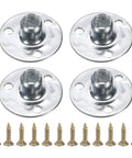 Industrial Strength M8 Tee Nuts 4 Pack With Zinc Plated Steel Three Hole Round Base Flange Inserts and Quick Threads for Pro Garages and Metal Shop Builds - zinc plated steel T nuts with screws.