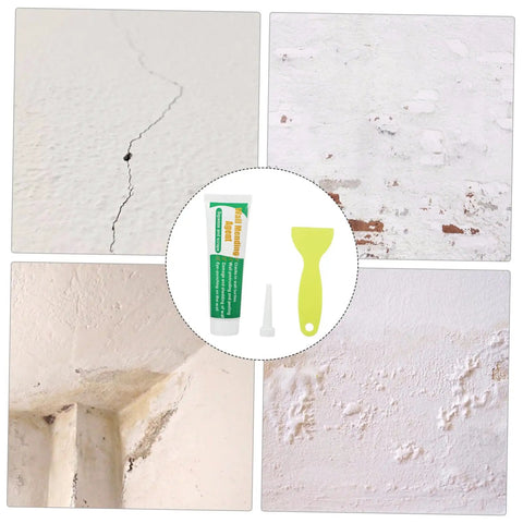 Two Pack Wall Mending Repair Kit With Scraper And Quick Drywall Paste For Cracks, Holes, Gaps, Graffiti Fixes, Self Adhesive Patch Cream, Easy Fast Repair For Damaged Walls