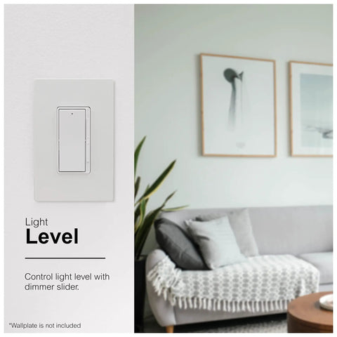 Rocker Dimmer Switch For LED Lights With On Off Paddle Full Range Dimming Single Pole Or 3 Way Energy Saving UL Listed White Finish
