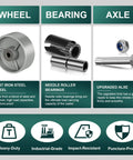 6 Inch Cast Iron Wheels With Steel Spacers Built Tough As Nails For Heavy Hauling Up To 500 Fahrenheit High Temp Industrial Cart Casters 10 Pack components wheel, bearing, axle explanation.