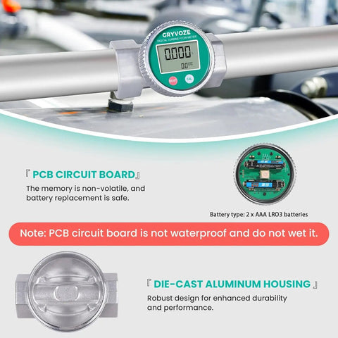 2 Inch Waterproof Turbine Water Flow Meter With NPT Thread 16 to 160 GPM highlighting PCB and aluminum housing