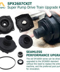 Durable Pool Pump Drive Train Upgrade Kit For SP1600X Series, 1 HP Replacement Compatible With Hayward Superpump, Fits SP1605X7 SP1607X10, Easy Swap With Leak Tight Gasket And Shaft Seal, black 6-piece parts set