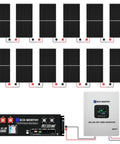 Off Grid Solar System Kit With 12x195W N Type Bifacial Mono Panels 2340W Total 5kW 120/240V Inverter And 51.2V 100Ah LiFePO4 Battery Storage Rack for whole home power setup