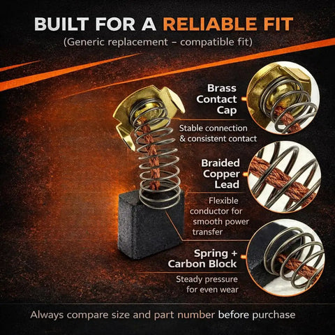 Carbon Brush Replacement Kit 0.6 x 0.27 x 0.7 Inches 16 x 7 x 18mm For Makita Angle Grinder GA7021 illustration of components