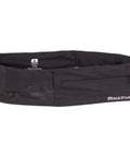 Bounce Free Running Belt For Men And Women, Ultimate Waist Pack With Zip Pockets, black color, non-slip design, front view