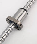 SFU2510 Ballscrew Assembly Featuring Precision Ball Nut And Bk Bf Bearing Support Brackets 1000Mm Lead Screw Shaft For Cnc Builds Smooth Operator Built Like A Tank One Piece close-up of steel ballscrew with flanged ball nut