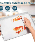 Cleaning a Heavy Duty Aluminum Baking Sheet Pan Set 26 By 18 Inches 6 Pack Commercial Quality Cookie Trays for Oven and Freezer