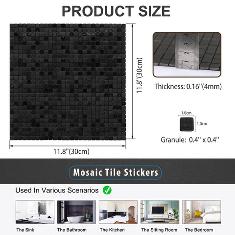 Peel And Stick Metal Backsplash Tile 10 Sheets For Kitchen And Bathroom Or Fireplace Plaid Brushed Black Aluminum PVC Composite