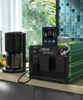 3500W Pure Sine Wave Inverter 12V DC To 120V AC Power Converter For Car RV Motorhome on kitchen counter with LCD remote