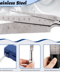 Three Piece Inch And Metric Taper Gauge Set For Welding And Bore Sizing In Stainless Steel With Imperial And Metric Scales