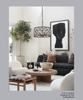 4 Light Crystal Chandelier With Oil Rubbed Bronze Finish hanging in a stylish living room, 18 inch fixture with K9 crystals.