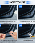 Step-by-step instructions for using Universal Car Bumper Clip Kit For Fender And Splash Shield Repair Self Locking Zip Tie Clips PA6 Nylon Fasteners Quick Fix For Loose Bumpers No Tools Needed 100 Pack