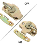 Rock Solid Heavy Duty Table Locks And Under Mount Connectors For Dining Training Extension And Conference Workstations Premium iron locks shown in ON/OFF positions.