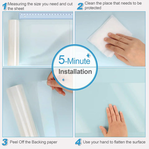 Heavy Duty Door Scratch Protector Vinyl Shield For Doors, Furniture And Walls, Anti Scratch Guard That Mounts On Doors Or Walls, Durable And Non Toxic, Safe To Use, Easy Install, Keeps Surfaces Pristine From Dings