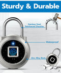 Biometric Fingerprint Padlock With Bluetooth App Control No Key Needed For Locker Or Gym Storage Luggage Water Resistant