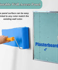Top Notch Paintable Drywall Access Panel For A Crisp Wall Or Ceiling Finish Hides Messy Cables And Ductwork Heavy Duty Aluminum Build shown with paint roller.