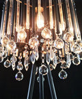 Close-up of Dope Romance Crystal Tripod Floor Lamp in Black with Four 40W Bulbs, Modern Crystal Mid Century Style detail.