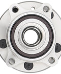 Front view of a Front And Rear Wheel Hub And Bearing Assembly For Ford Edge Flex Taurus Police Interceptor Sedan Lincoln MKS MKT MKX 2WD And AWD Models Pair Bolt On Easy Install Heavy Duty OE Replacement Direct Fit, showcasing its bolt pattern.