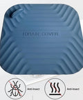 Two Pack Blue Shower Drain Cover With Tub Stopper Crafted From Bpa Free Silicone, featuring a textured design for effective sealing.