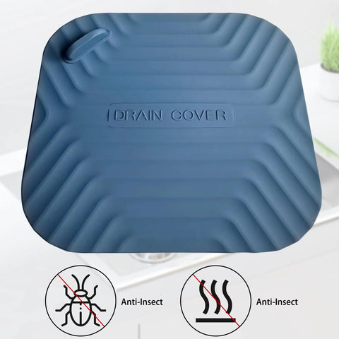 Two Pack Blue Shower Drain Cover With Tub Stopper Crafted From Bpa Free Silicone, featuring a textured design for effective sealing.